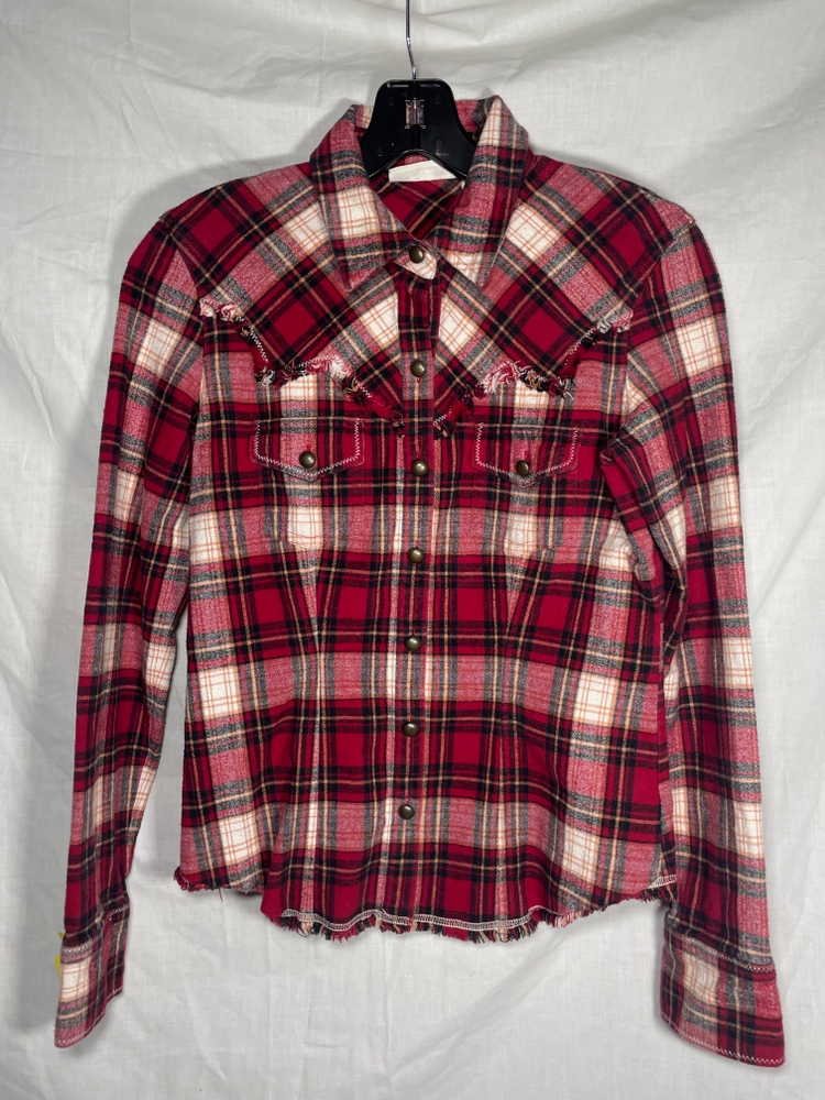Vintage Red and White Plaid Shirt