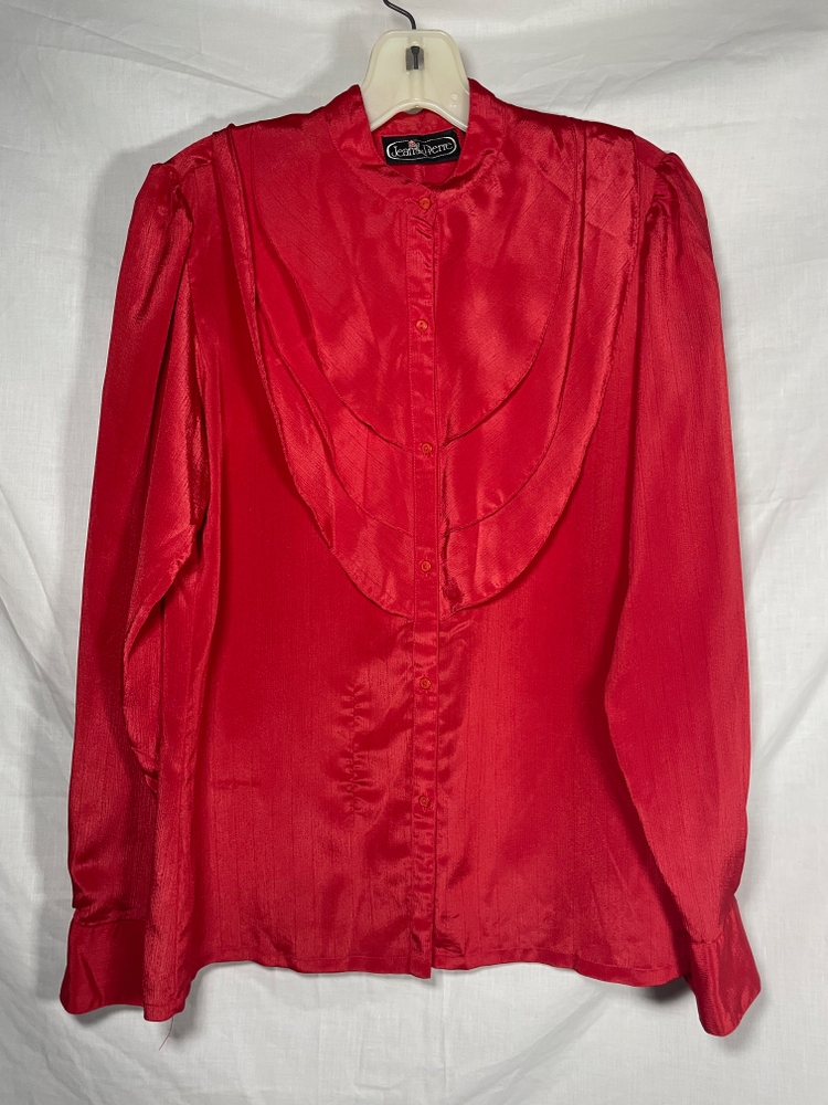 Vintage Red Baroque style Silk Blouse