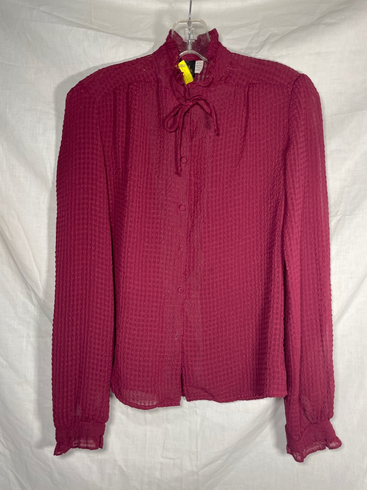 70s Vintage Red Shirt with Flemish Baroque Print