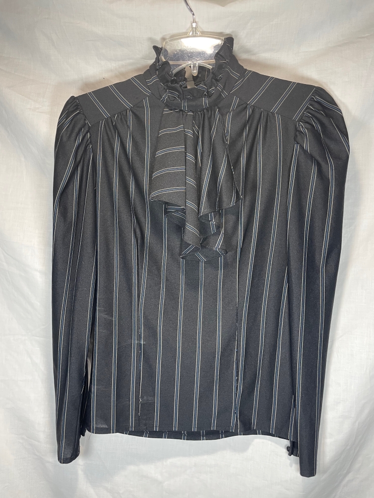 50s Vintage Striped Black Shirt with Tie